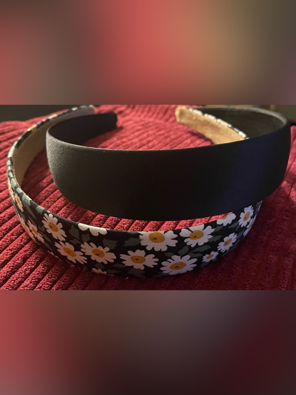 Black and Floral Daisy Headband Set - Women Accessories